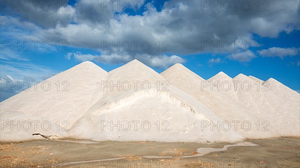 Salt mountains at the Salinas dEs Trenc salt works