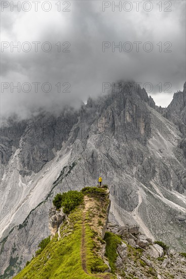 Hiker standing on a ridge