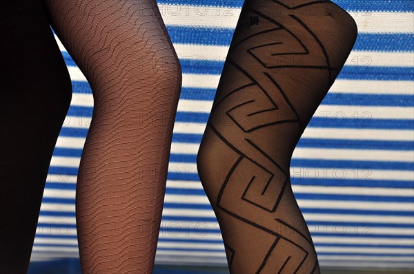 Stocking fashion on legs