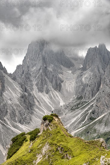 Hiker standing on a ridge