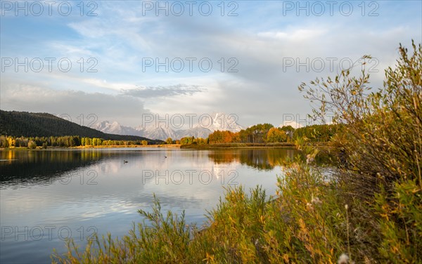 Mount Moran reflected in Snake River