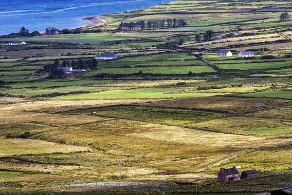 View from Coomanaspig Pass of meadows