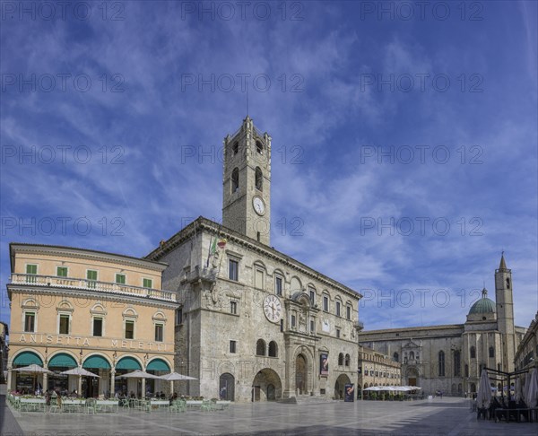 Cafe Meletti with Palazzo dei Capitani del Popolo and Church of San Francesco