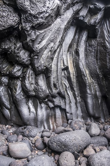 Outwash basalt in a lava cave