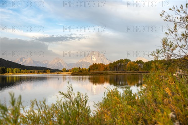 Mount Moran reflected in Snake River