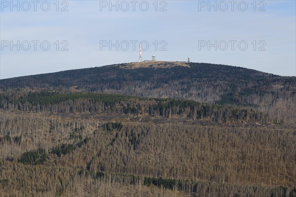 View from the Wurmberg to the summit of the Brocken