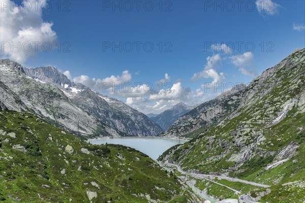 View of Lake Raeterichsboden from the Grimsel Pass road