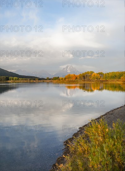 Mount Moran reflected in Snake River