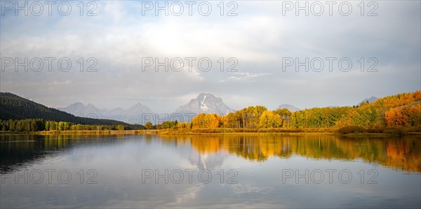 Mount Moran reflected in Snake River