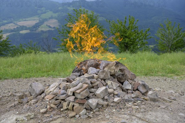 Natural gas spring called Vulcano del Monte Busca