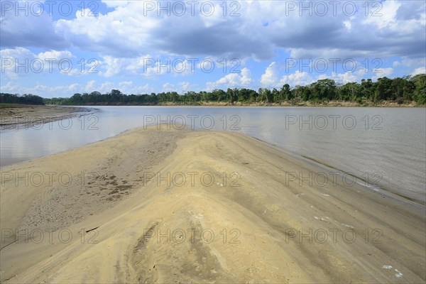 Dry sandbank at low water