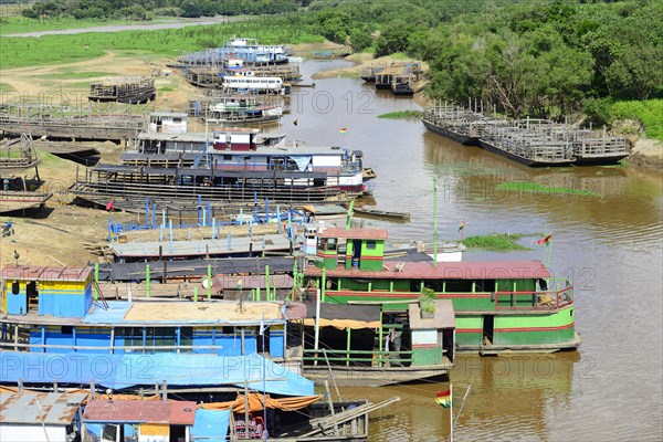 River barge on the banks of the Rio Mamore