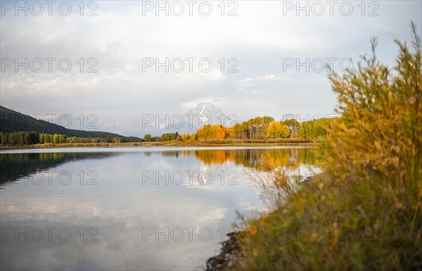 Mount Moran reflected in Snake River