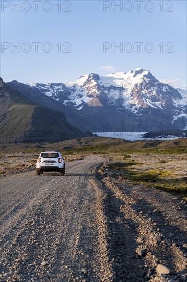 Car on gravel road