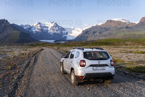 Car on gravel road