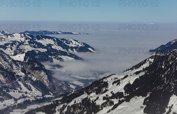 View over the sea of fog in the Emmental