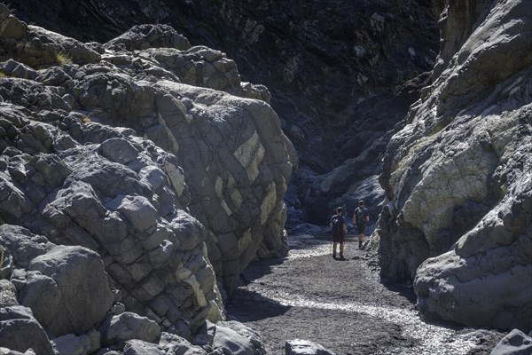 The hiking trail leads through the Barranco de las Angustias