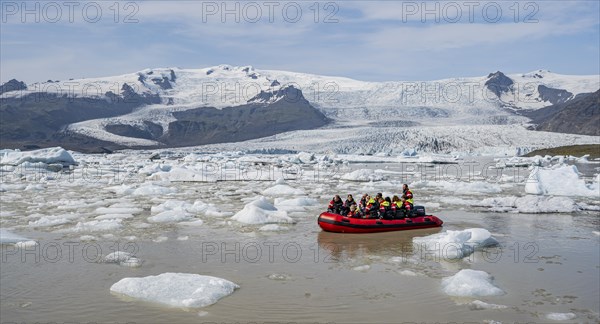 Excursion boat at the Fjallsarlon ice lagoon