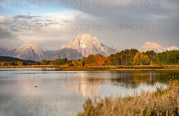 Mount Moran reflected in Snake River