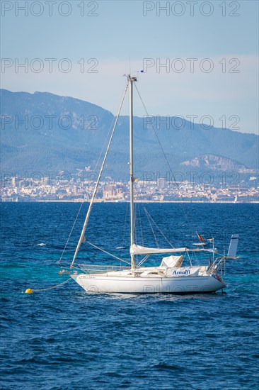 Sailing boat in the bay of Palma