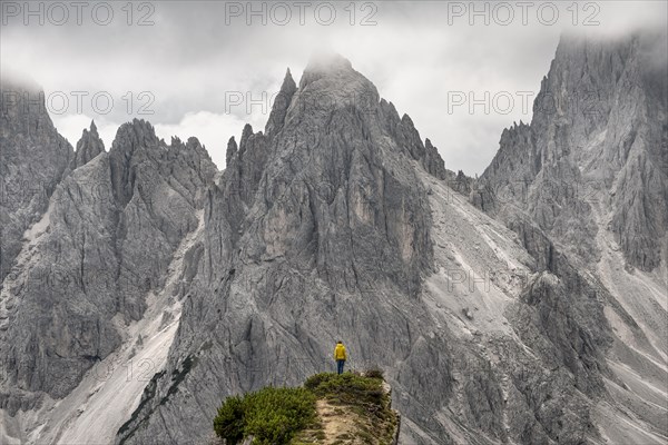 Hiker standing on a ridge