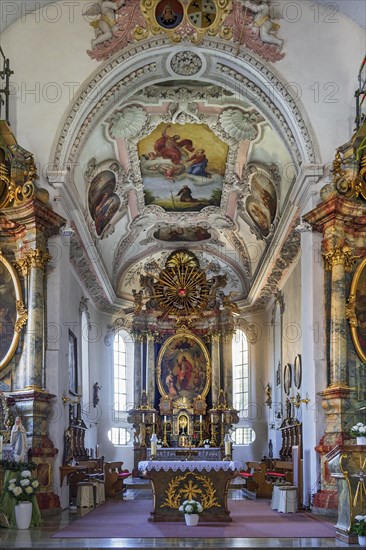 Main altar and ceiling frescoes