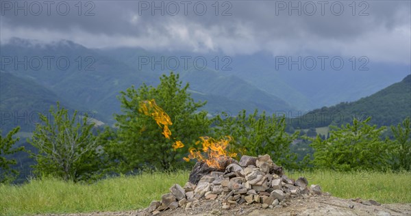 Natural gas spring called Vulcano del Monte Busca