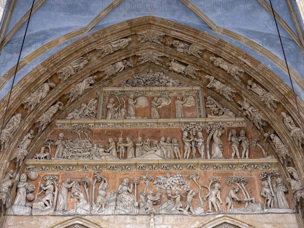 Tympanum of the main portal of the Cathedral of Our Lady in Ulm