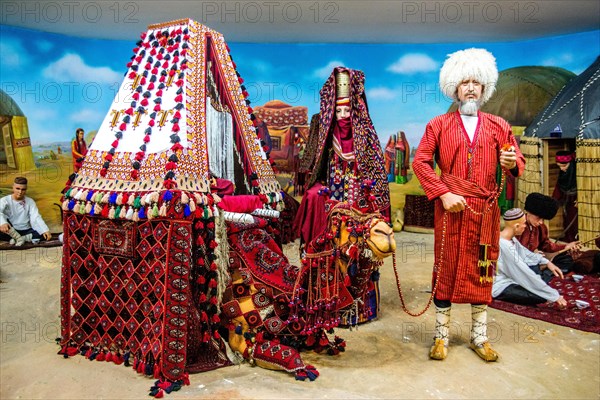 Wedding procession with decorated bride