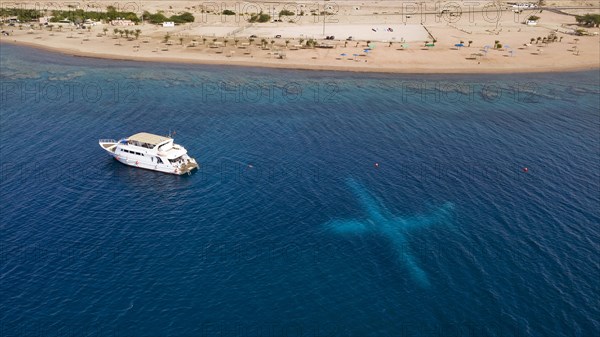 Drone photo after sinking plane