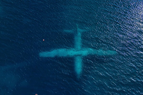 Drone photo after sinking plane