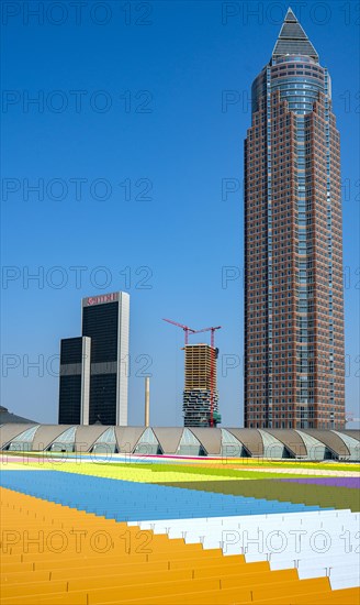 Colourful roof covering at the Messeturm