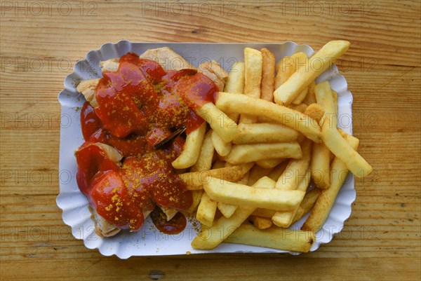 Currywurst with fries