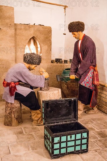 Mint yard with scenes of coin making