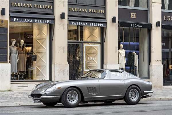 Parked vintage sports car Ferrari 275 GTB4