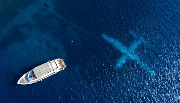 Drone photo after sinking plane