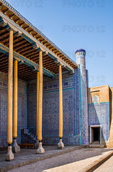 Summer mosque completely decorated with majolica in the Ko'xna Ark citadel