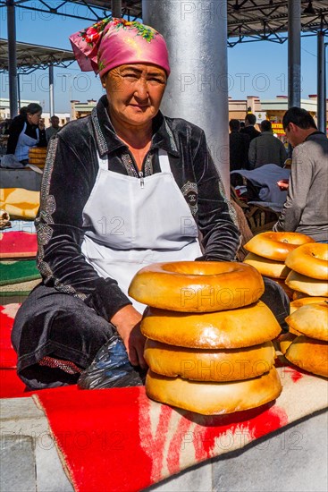 Typical decorated Uzbek bread