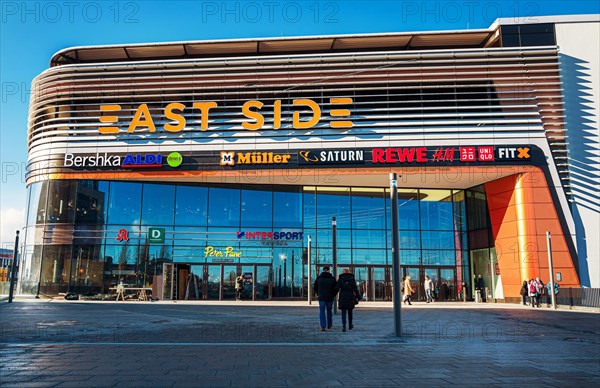 Facade of the East Side Mall shopping centre on Warschauer Strasse