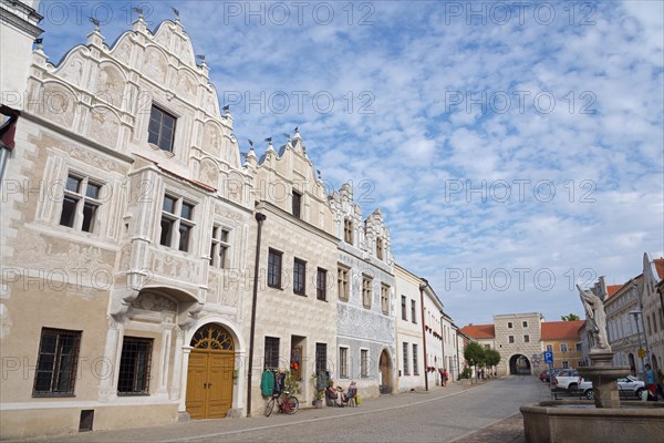 Renaissance houses with sgraffiti