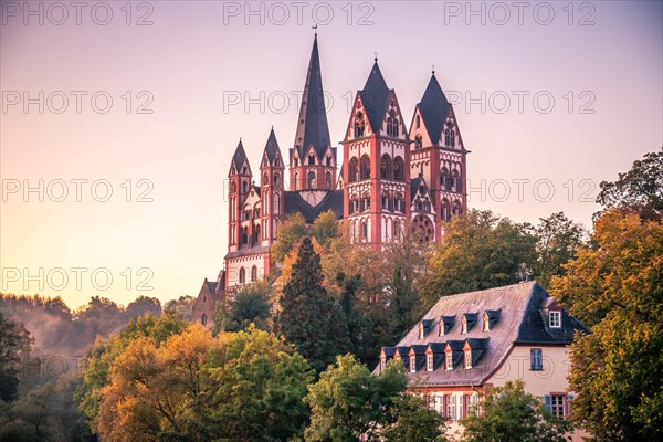 Limburg Cathedral St. Georg or St. George's Dome over the river Lahn