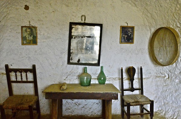 Table with wine bottles