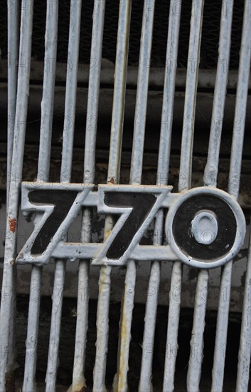 Number 770 on radiator grille of MAN Diesel truck
