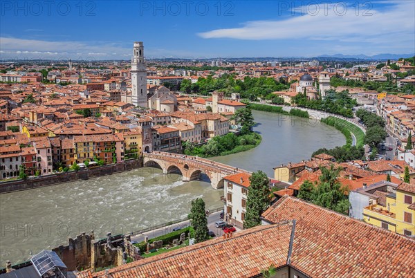 Panorama of the Old Town with the Adige River