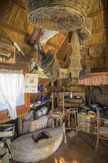 Small museum with old fishing equipment in the nature reserve Valle Canal Novo