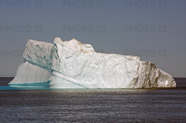 Huge icebergs in a wide bay