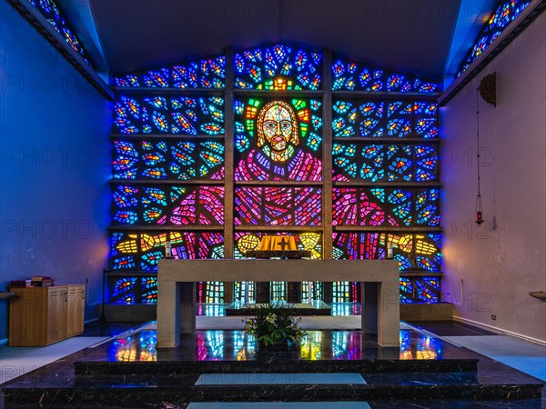 Stained glass window in Buckfast Abbey Church