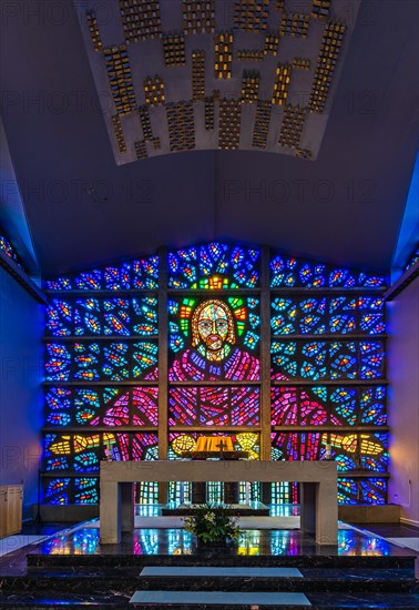 Stained glass window in Buckfast Abbey Church