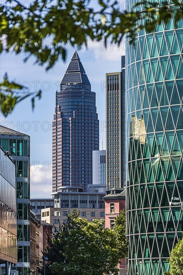 View to the Messeturm of the Frankfurt skyline