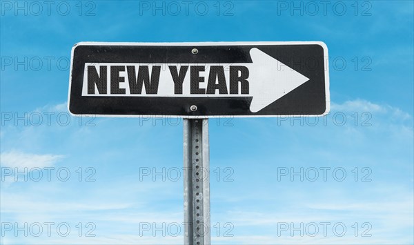 Advertising sign with new year text